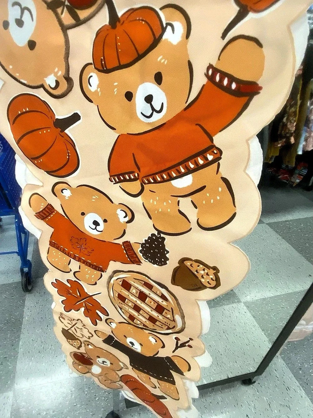 Fall Harvest Bear Holiday Decor Table Runner NWT